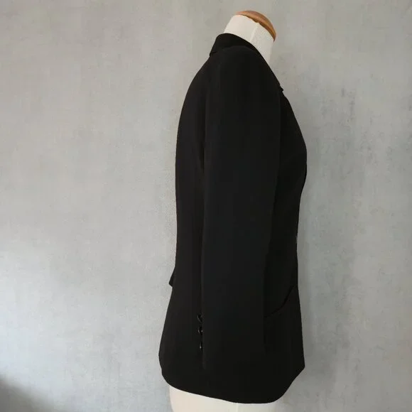 Vintage Jacob 3/4 Sleeve Blazer | Satin Trim Detail | Size 10 - Picture 5 of 10